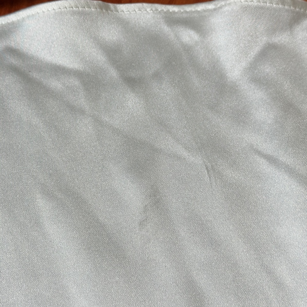 IEENA for Mac Duggal Sleeveless V Neck Spaghetti Strap Maxi Dress - White - 6 - Picture 9 of 11